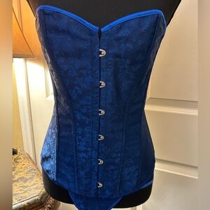 NWOT Navy Blue Corset with Matching G-String/Panty